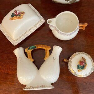 Vintage hand painted PAC Japan serving set MCM